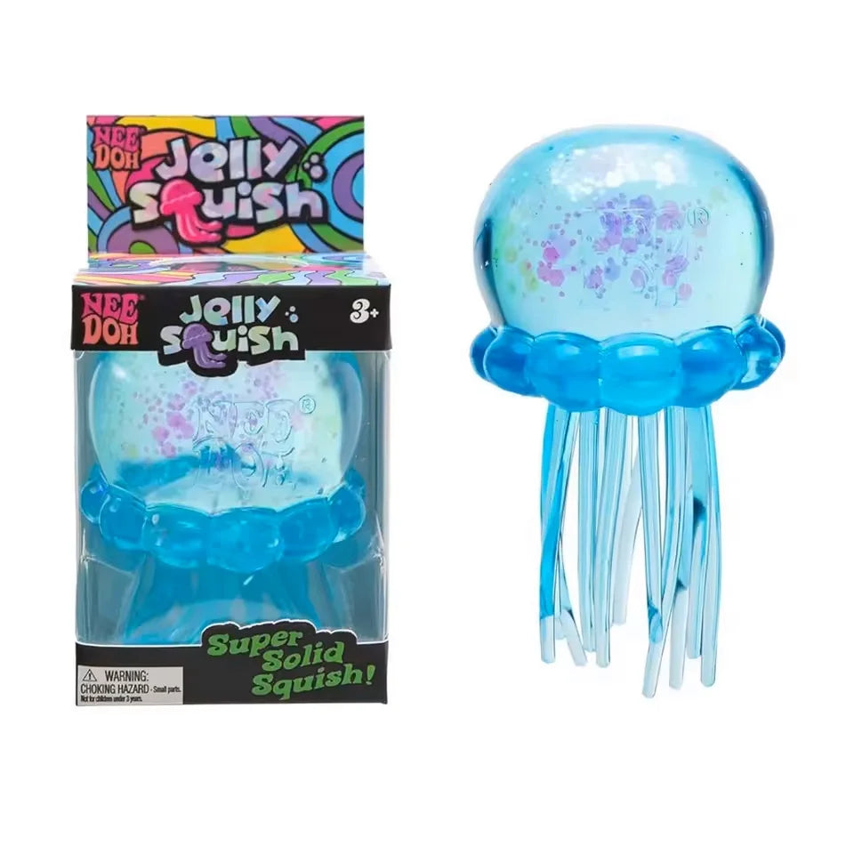 New Squishies Nee Doh Jellyfish Squish Toy Fidget Toy, Water Sensory Soft Jelly Squeeze Stress Relief Fidget Toy