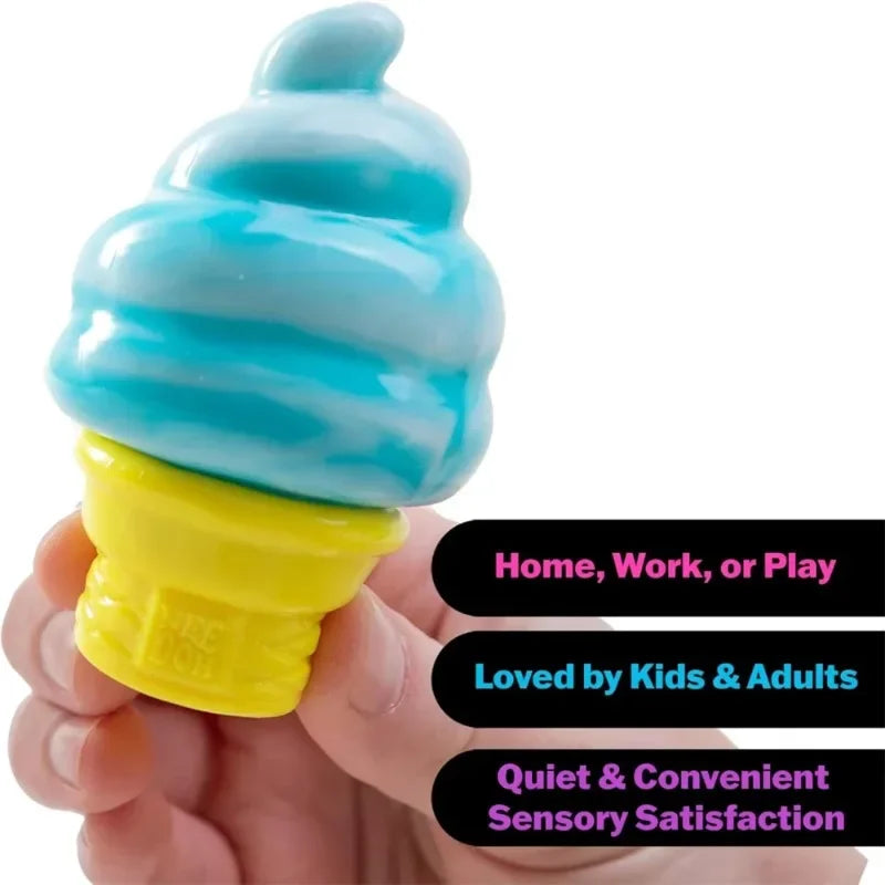 Schylling Nee Doh Ice Cream Sensory Fidget Toy Stress Relief Anxiety Focus for Adults and Kids