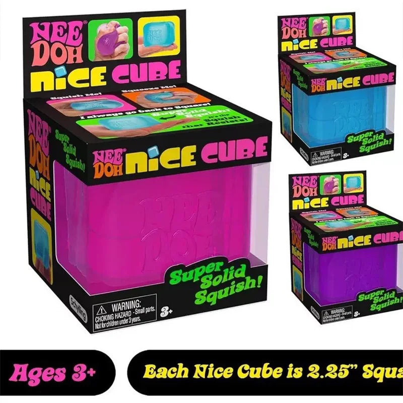 Schylling Needoh Nice Cube Textured Desk Sensory Cube Stress Relief Fidget Ball Fidget Toy for Anxiety Focus Adults Kids
