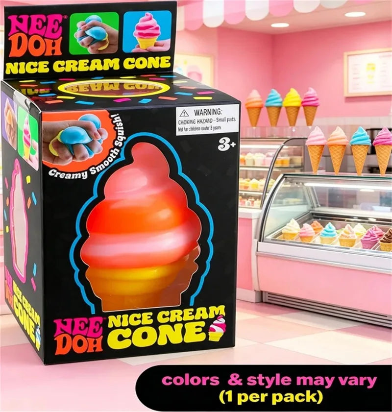 Schylling Nee Doh Ice Cream Sensory Fidget Toy Stress Relief Anxiety Focus for Adults and Kids