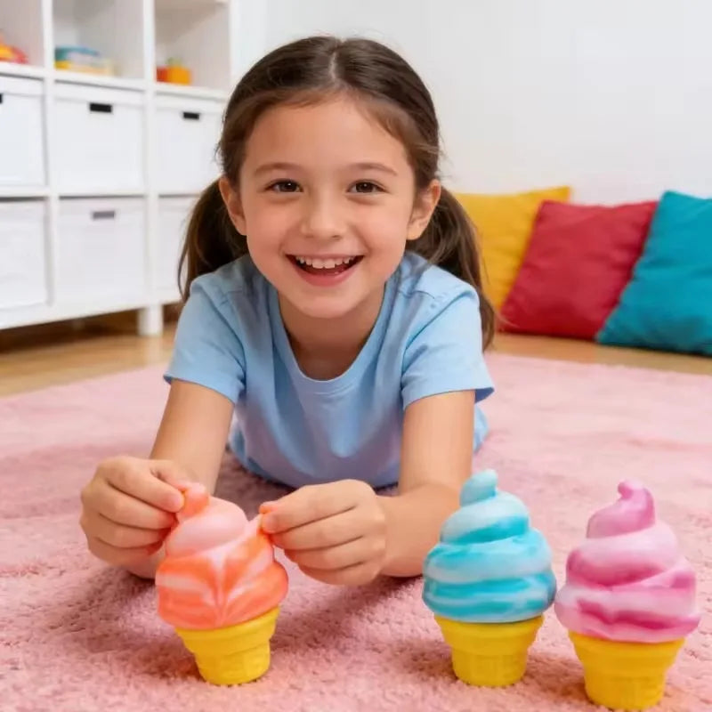 Schylling Nee Doh Ice Cream Sensory Fidget Toy Stress Relief Anxiety Focus for Adults and Kids