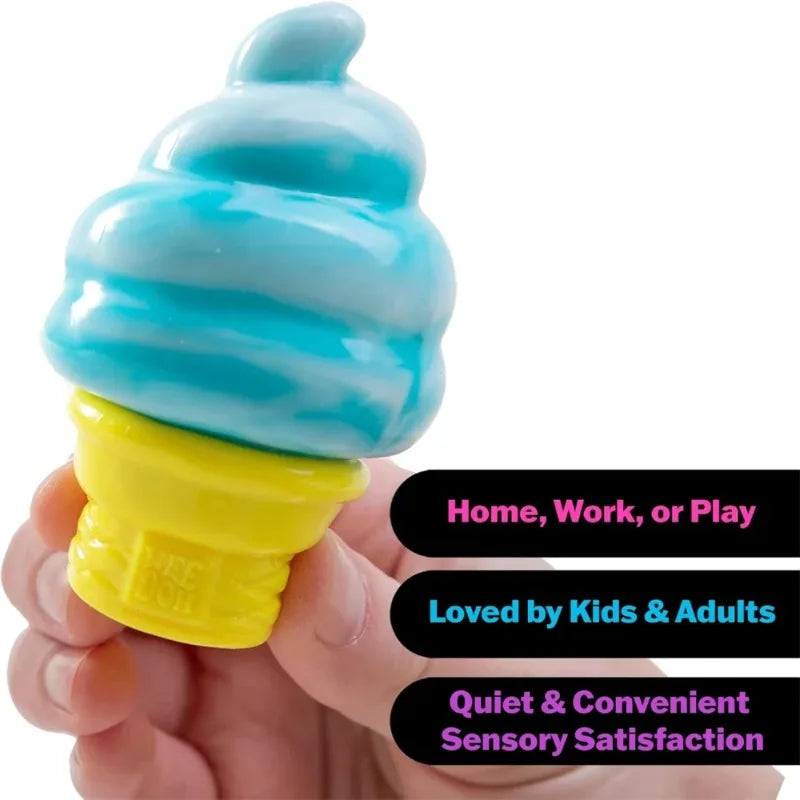 Schylling Nee Doh Ice Cream Sensory Fidget Toy Stress Relief Anxiety Focus for Adults and Kids