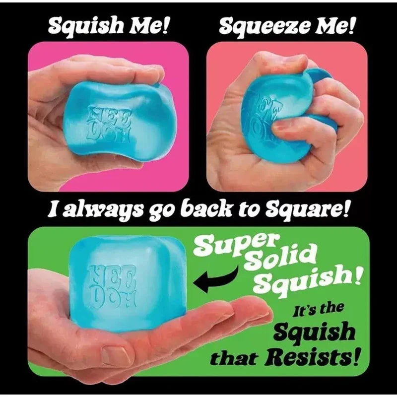 Schylling Needoh Nice Cube Textured Desk Sensory Cube Stress Relief Fidget Ball Fidget Toy for Anxiety Focus Adults Kids