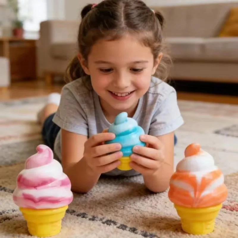 Schylling Nee Doh Ice Cream Sensory Fidget Toy Stress Relief Anxiety Focus for Adults and Kids
