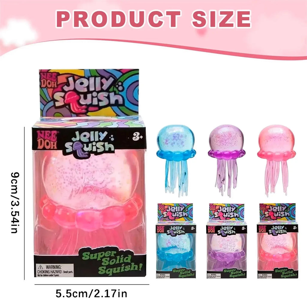 New Squishies Nee Doh Jellyfish Squish Toy Fidget Toy, Water Sensory Soft Jelly Squeeze Stress Relief Fidget Toy