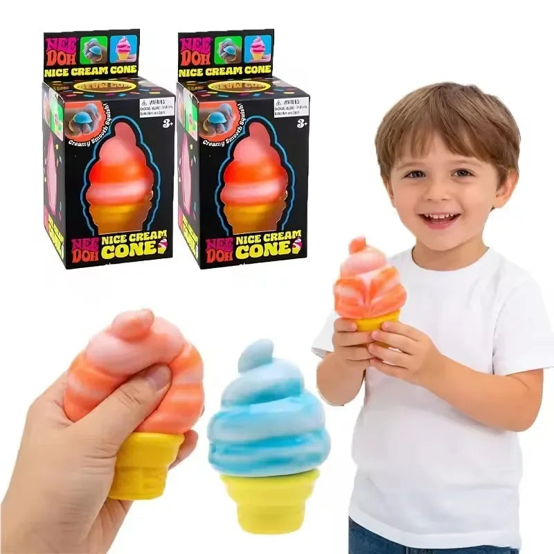 Schylling Nee Doh Ice Cream Sensory Fidget Toy Stress Relief Anxiety Focus for Adults and Kids