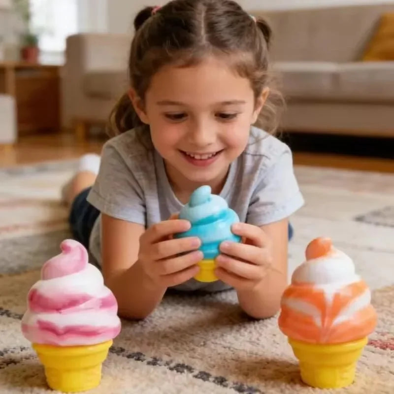 Schylling Nee Doh Ice Cream Sensory Fidget Toy Stress Relief Anxiety Focus for Adults and Kids