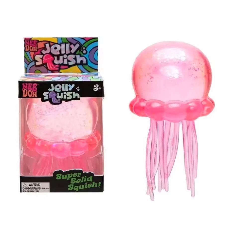 New Squishies Nee Doh Jellyfish Squish Toy Fidget Toy, Water Sensory Soft Jelly Squeeze Stress Relief Fidget Toy