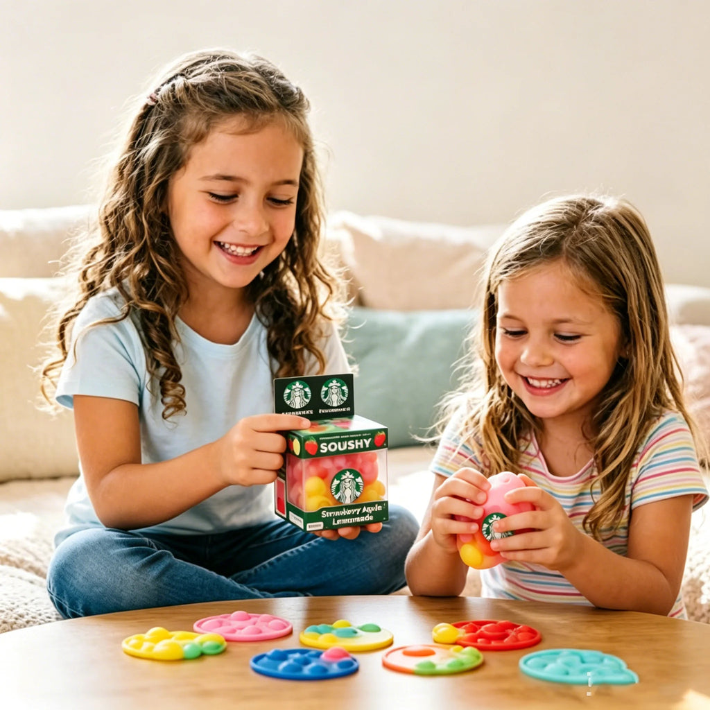 Needoh Nice Cube Sensory Stress Reliever Fidget Tool for Anxiety And Focus - Anti-Anxiety Squeeze Desk Cube for Adults And Kids